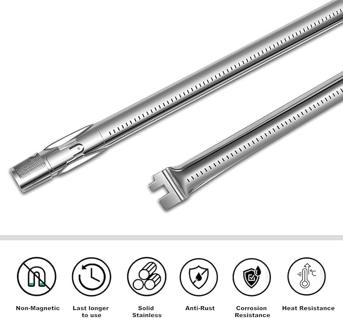 62752 Grill Burner for Weber Genesis 300 Series, 4-pack Burner Replacement for E310 E320 E330 S310 S320 S330 EP310 EP320 EP330 with Front Control