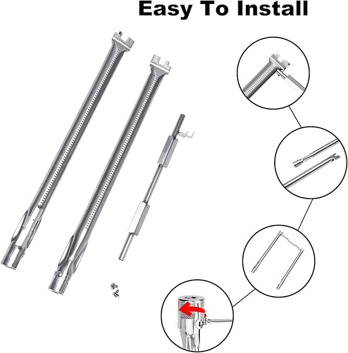 62752 Grill Burner for Weber Genesis 300 Series, 4-pack Burner Replacement for E310 E320 E330 S310 S320 S330 EP310 EP320 EP330 with Front Control