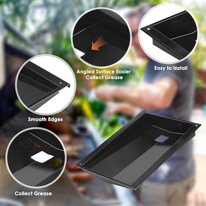 62757 Grease Tray for Weber Genesis 300 Series with Up Front Controls, Drip Pan Tray for Genesis S310 S320 S330 E310 E320 E330 Drip Pan Grease Tray