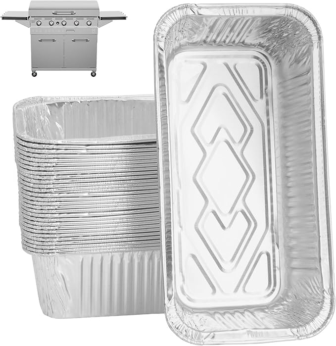 Grill Drip Pan Liner for Members Mark Griddle G70301-1 G70302-1 990001978 980368270, Members Pro-Series 5-Burner and 4-Burner Griddle Disposable Aluminum Drip Pans Replacement Parts, 30 Packs