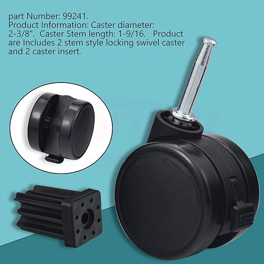 6414 306414 Caster Wheel Gas Grills/Stem Style Locking Swivel Caster for Weber Genesis, Summit, Silver, Spirit Gas Grills, Caster Insert (2 pack)
