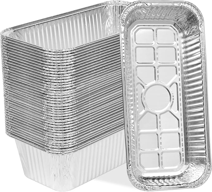 (40-Pack) 6417 6498 Grill Drip Pans for Weber SmokeFire, Summit, Genesis Series, 11 x 5 Inch Disposable Aluminum Foil Grease Tray Liners