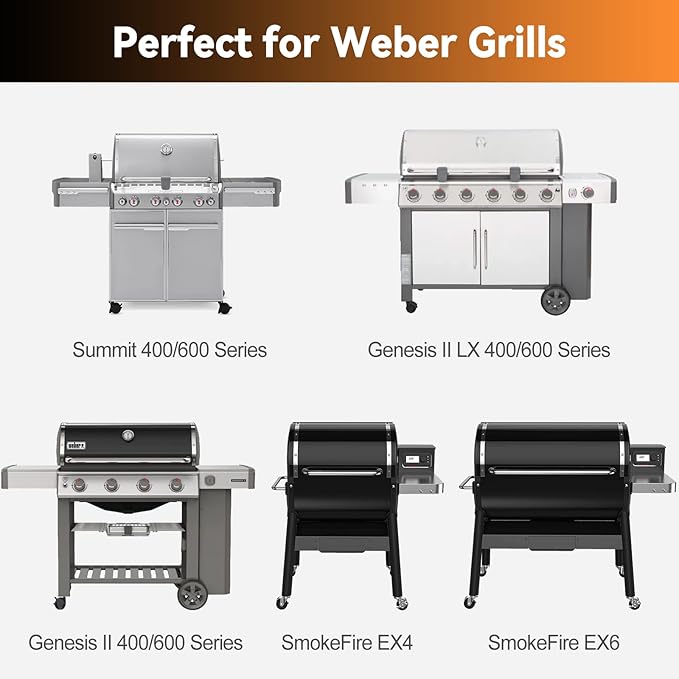 (40-Pack) 6417 6498 Grill Drip Pans for Weber SmokeFire, Summit, Genesis Series, 11 x 5 Inch Disposable Aluminum Foil Grease Tray Liners