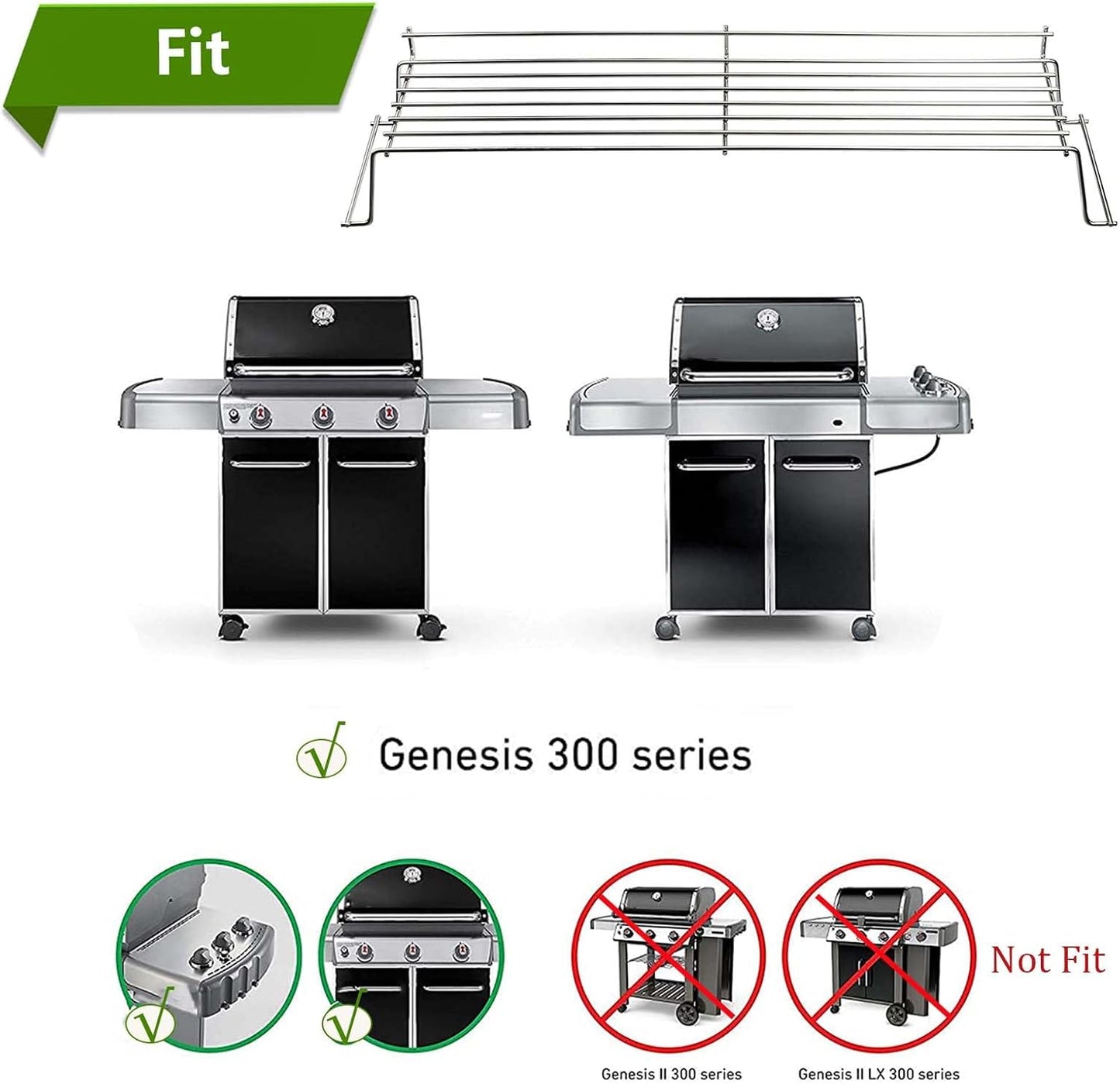 Warming Rack for Weber Genesis 300 Series, Genesis E320, E330, S310, S320, S330, Grill Parts Grill Rack for Weber 65054, 81323, 62749