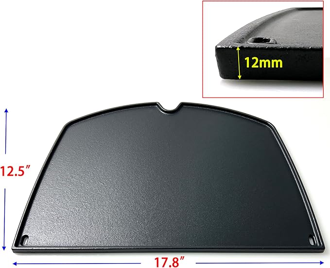 6506 Cast Iron Griddle for Weber Q300 Q320 Q3000 Q3100 Q3200 Series Gas Grills Part, for Weber 57060001 586002 426001 56010049 404341, 1 Piece