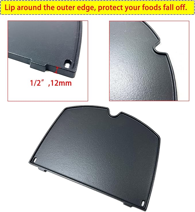 6559 Cast Iron Cooking Griddle for Weber Q200 Q220 Q240 Q260 Q2000 Q2200 Q2400 Series, Gas Grills Griddle Fits 396001 396002 394001 566014 566001
