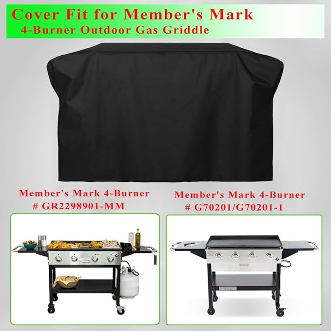Griddle Cover for Members Mark 4-Burner Outdoor Flat Top Gas Griddle, 600D Heavy Duty Waterproof for Member's Mark 36 Inch Griddle Cover Replacement