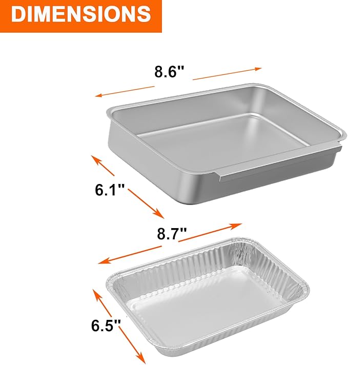 66036 Grease Tray with 83156 Catch Pan for Weber Genesis II 300 Series,Replacement Part for Weber Genesis II 310/340 Gas Grill with 10 PCS Aluminum Drip Pan Liners, 18" x 13"