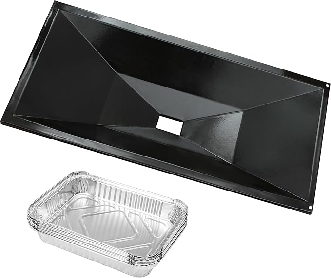 66037 Grease Tray with 10PCS 6415 Catch Pan Aluminum Liner, for Weber Genesis II/LX 400 Series,Genesis II E410 S410 E435 S435, LX E440 S440 S435 SE410