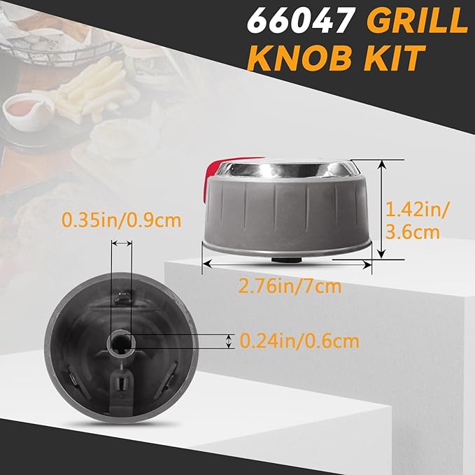 66047 3 Piece Knob Kit Fits for 2019 and Newer Genesis II E/ES 310/610 Series Grills
