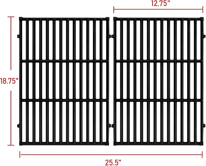 66095 66802 18.75" Grill Grates for Weber Genesis ii E-310, E-315, E-325, E330, E335, S-310, S-335, S-345 Genesis II LX S-340, LX E-340, Cast Iron