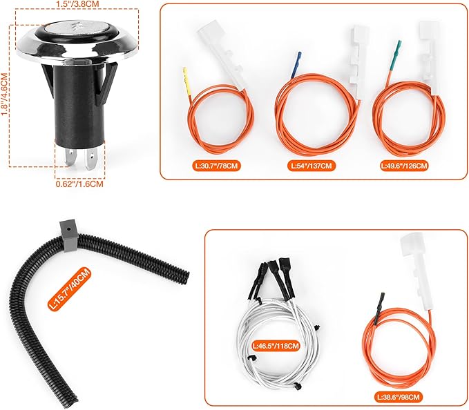 Replacement Igniter Parts for Weber 66355 , Gas Grill Igniter Kit for Weber Genesis II 410 & 210 Series Gas Grills(Model Years 2017 and Newer)