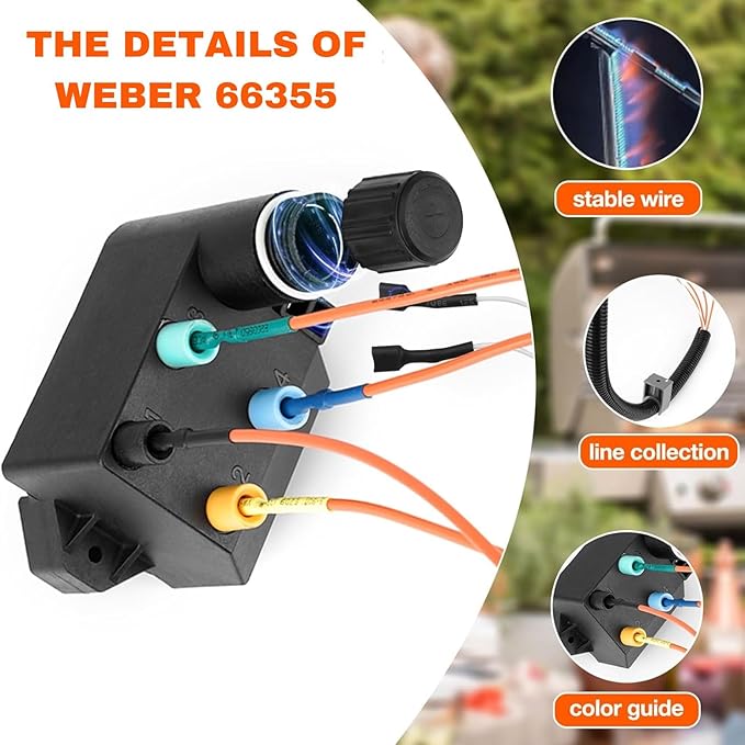 Replacement Igniter Parts for Weber 66355 , Gas Grill Igniter Kit for Weber Genesis II 410 & 210 Series Gas Grills(Model Years 2017 and Newer)