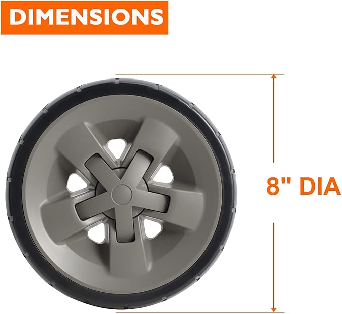 67445 67003 8 Inch Grill Wheels Replacement for Weber Genesis II/II LX Gas Grills (2017 and Newer), Wheel with Hub Cap and Axle Cotter Pin, 2Pcs