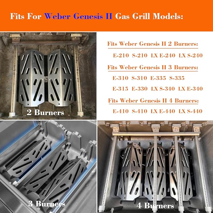 67489, 67490, 67491 19.5" Burners for Weber Genesis 2 Burner Tubes, for Genesis II 210 240 310 315 330 335 410 440 610 640 (2017 and Newer),2-Pack