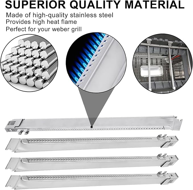 67490 Burner Tube for Weber Genesis II 300/400/600 Series,for Genesis II E-310,E-410/435,S-435,SE-410, Genesis II E-210,LX E-240,LX S-240 Grill, 3PCS