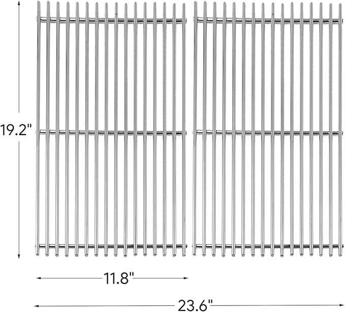 67550 19.2” Stainless Steel Cooking Grates for Weber Summit E-440, S-440, E-450, S-450, E-460, S-460, E-470, S-470 and Charmglow 720-0304, 2-Pack