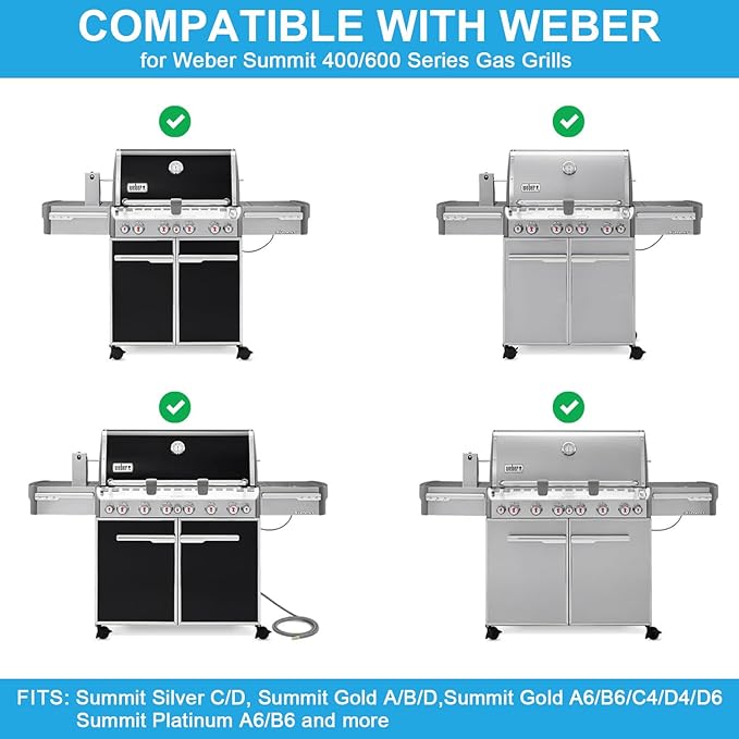 Replace for Weber 67550 Grates, Full-Size Griddle Inserts for Weber Summit 400 Gas Grills, Flat Top Griddle for Weber Summit E-420/E-450/E-470