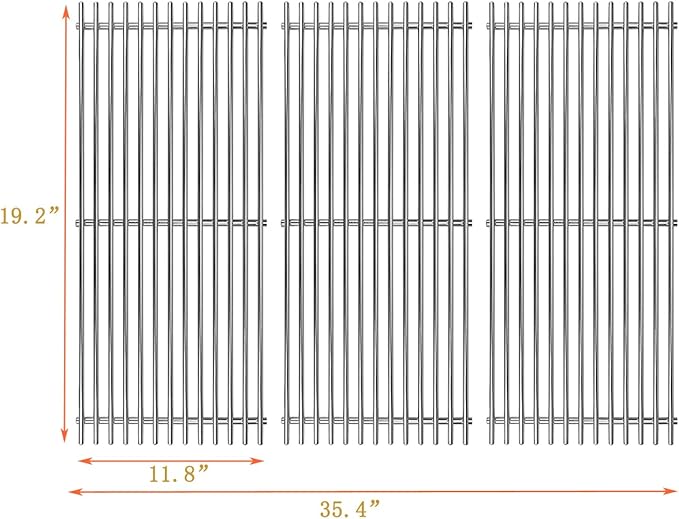 67551 19.2“ SUS304 Cooking Grates for Weber Summit 600 Series Summit E-620 S-620 Gas Grills Without Smoker Box, Heavy Duty Grill Grid (3-Pack)