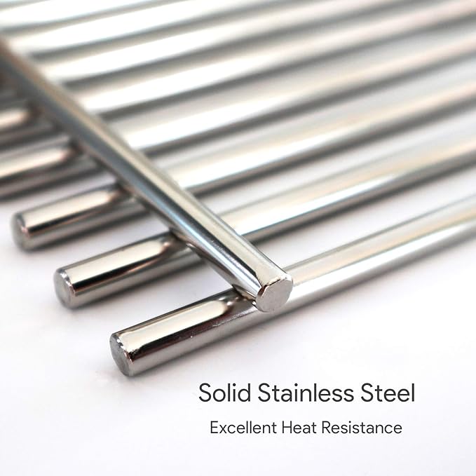 67552 7MM Solid Stainless Steel Cooking Grates Replacement Parts for Weber Summit 600 Series Summit E/S 640 650 660 670 Gas Grills with a Smoker Box