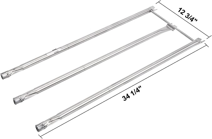 Grill Burner for Weber Genesis 300 Series (2007-2010)with Side Control Knobs, Stainless Steel Grill Burner Tube Set Replacement for Weber 67722 67820