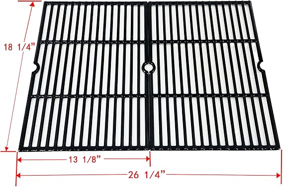 18 1/4 Inch Grid Grate Replacement for Charbroil, Coleman, Kenmore, Master Forge, Thermos, Uniflame, Master Forge and Others, 2 PCS Porcelain Coated Cast Iron Cooking Grid