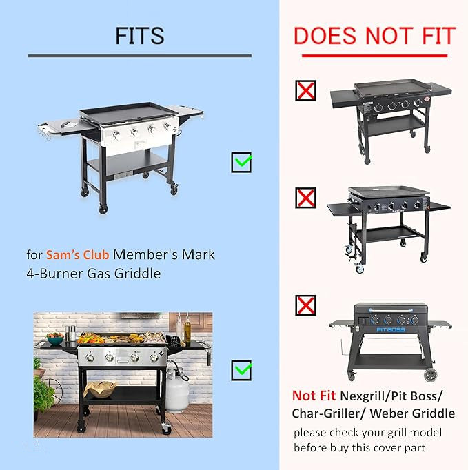 Premium Griddle Cover Replacement for Member's Mark 4-Burner Outdoor Gas Griddle, for Members Mark 36 in Flat Top Grill Cover
