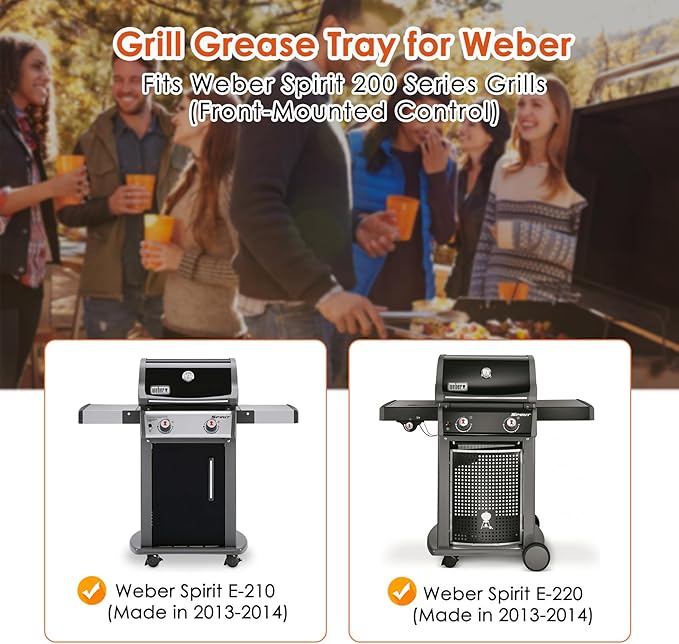 69803 Grease Tray for Weber Spirit 210 and 220, Drip Pan Tray for Weber Spirit 210 and 220 (2013 and 2014), Spirit S210 S215 S220 E210 E215 E220