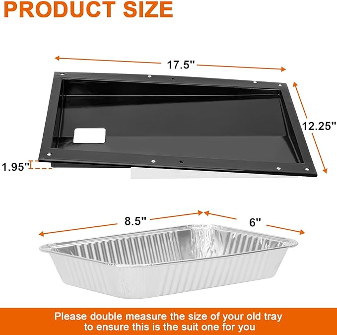 69804 Grease Tray with 10-Pcs 6415 Drip Pan Liner for Weber Spirit 300 Series, Spirit E-310 E-320 E-330 S-310 S-320 S-330 Grills 2013 and Newer