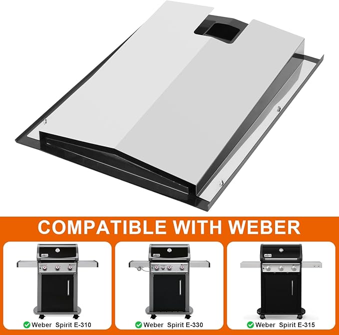 69804 Grease Tray with 10-Pcs 6415 Drip Pan Liner for Weber Spirit 300 Series, Spirit E-310 E-320 E-330 S-310 S-320 S-330 Grills 2013 and Newer