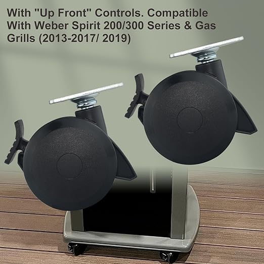 69827 Fixed Caster Compatible with Weber Gas Grills (2013-2017/2019) for Spirit 200/300 Series Grills, Fixed Caster Wheel with Screws 2 Pack