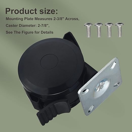 69827 Fixed Caster Compatible with Weber Gas Grills (2013-2017/2019) for Spirit 200/300 Series Grills, Fixed Caster Wheel with Screws 2 Pack