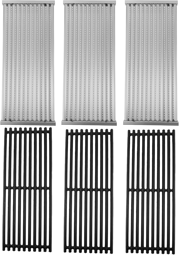 18 7/16" Emitter Plates & Infrared Grill Grates Replacement Parts for G515-4700-W1 G519-A400-W1 & G526-0007-W1 Charbroil Tru-Infrared 463270915, 463246909, 463246910, 463247009, 463247109, 3PCS Set