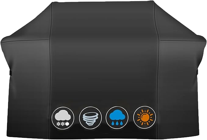 7109 75 Inch Grill Cover, Heavy Duty Waterproof Barbecue Gas Grill Cover for Weber Summit 600, Char-Broil Nexgrill Brinkmann, Windproof BBQ Cover