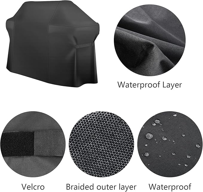 7109 75 Inch Grill Cover, Heavy Duty Waterproof Barbecue Gas Grill Cover for Weber Summit 600, Char-Broil Nexgrill Brinkmann, Windproof BBQ Cover