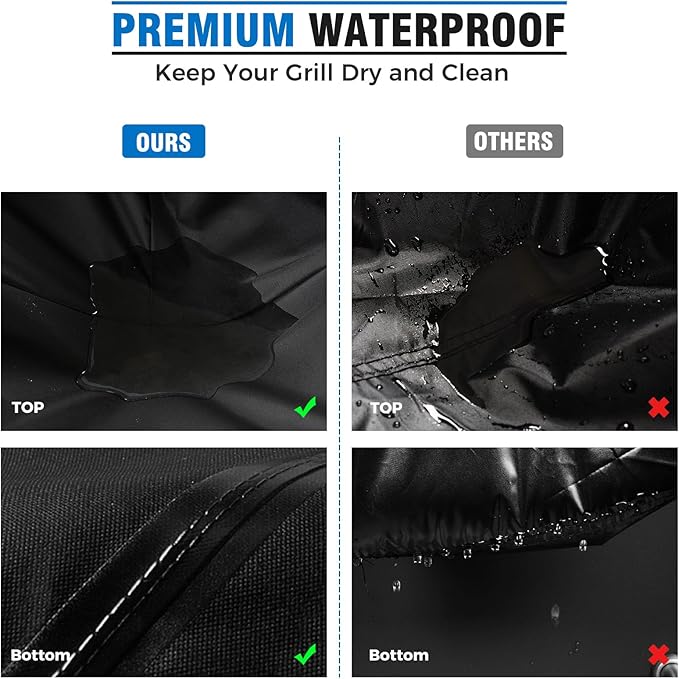 Heavy Duty 58 Inch Grill Cover for Weber Genesis 300 & Genesis II 300 Series 7130 Grills,600D Rip-Proof Material,Waterproof UV, Compared to Weber 7130