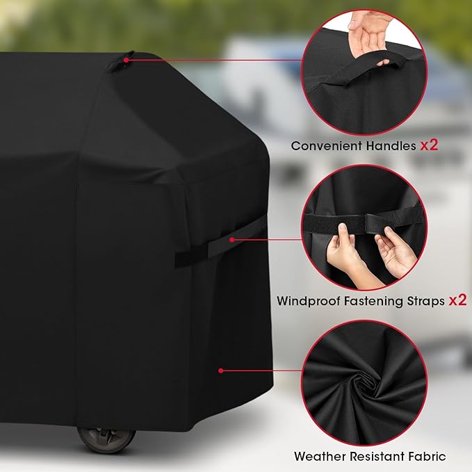 7131 65 Inch Grill Cover for Weber Genesis II 400 Series Grill, 4 Burner BBQ Grill Cover , Heavy Duty Waterproof Fade Resistant Barbecue Cover