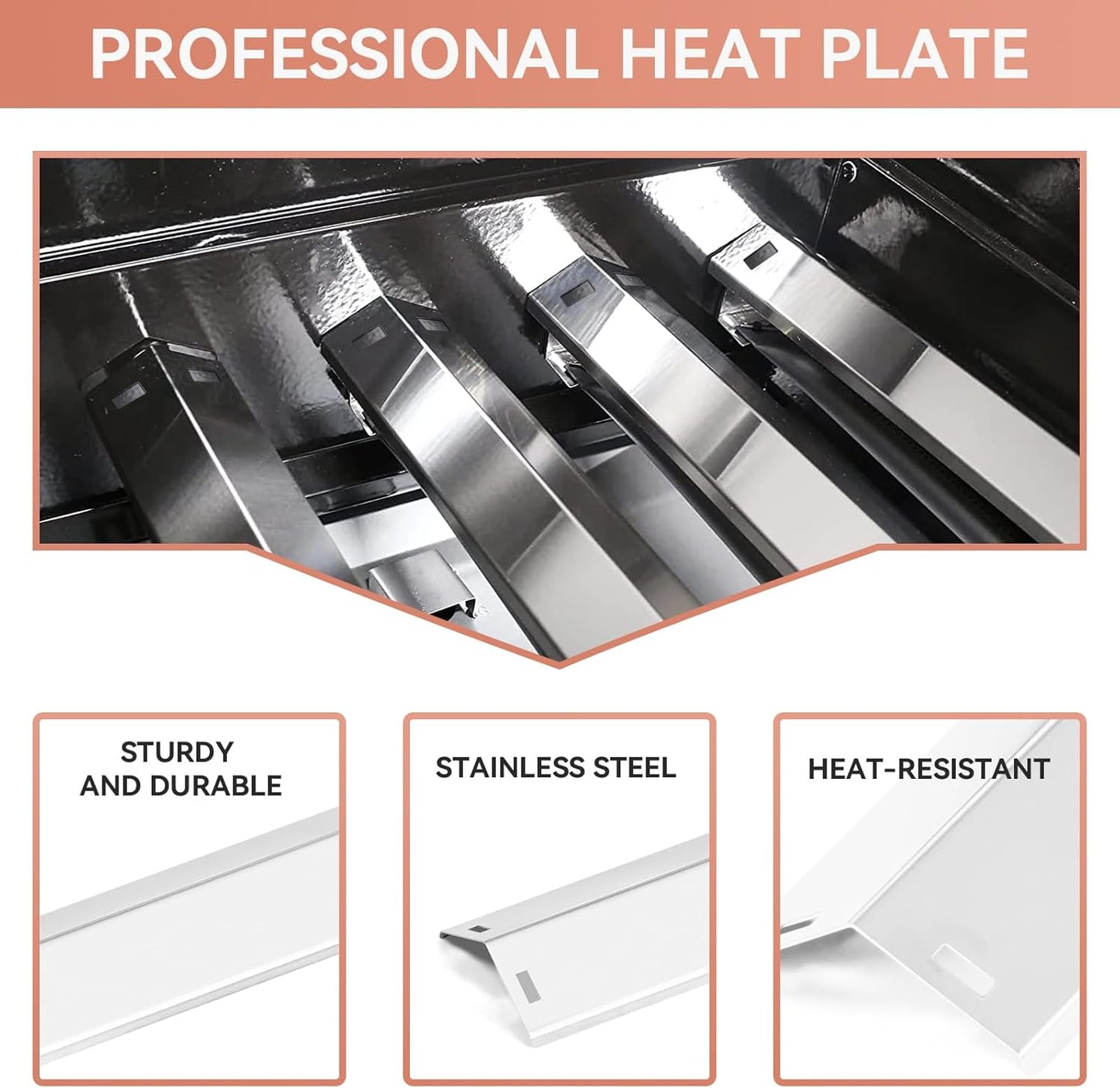 Grill Replacement Parts Kit for Pit Boss Pro Series 1100 Wood Pellet & Gas Combo Grill, Stainless Steel Heat Plates Burners