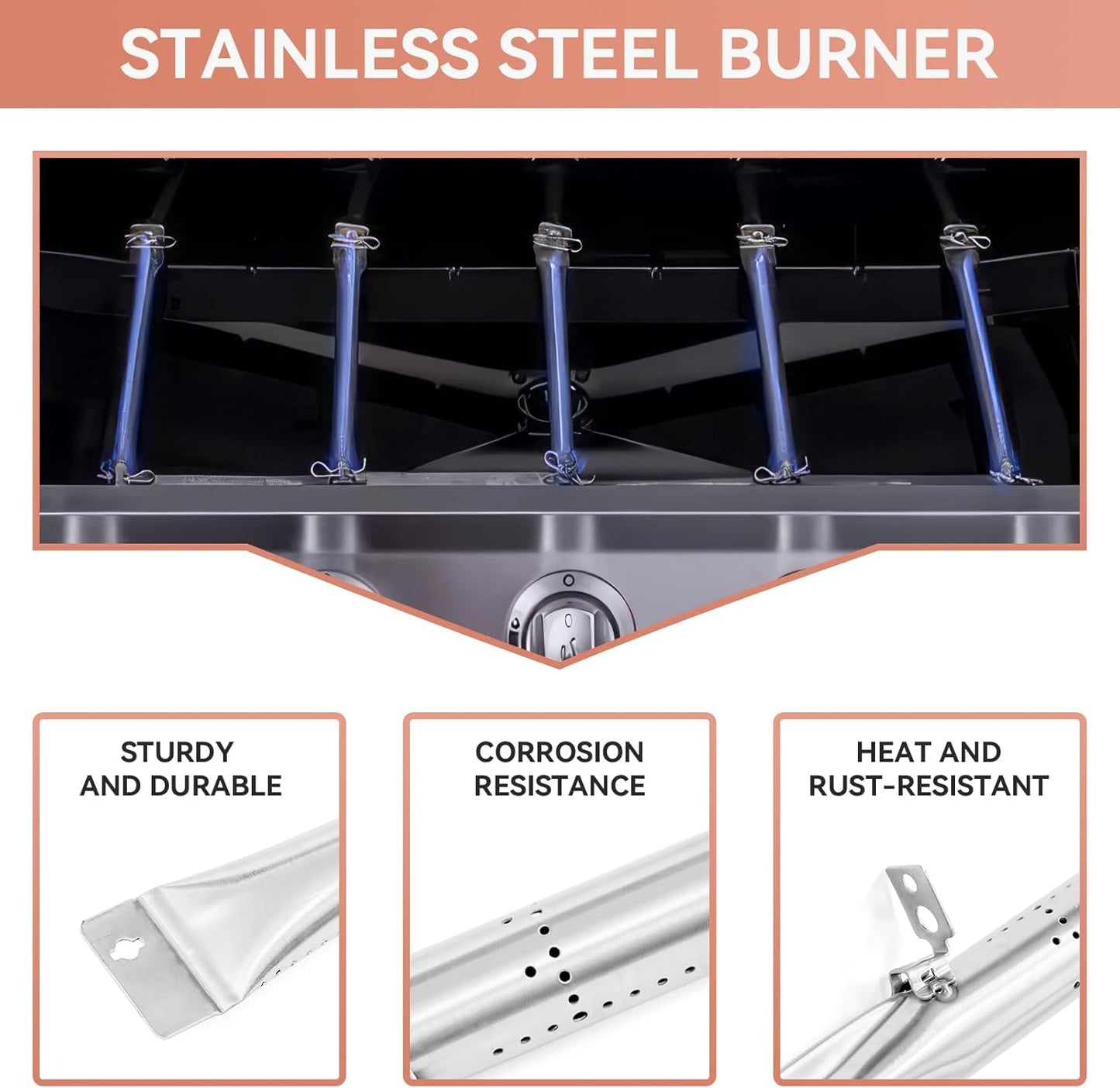 Grill Replacement Parts Kit for Pit Boss Pro Series 1100 Wood Pellet & Gas Combo Grill, Stainless Steel Heat Plates Burners