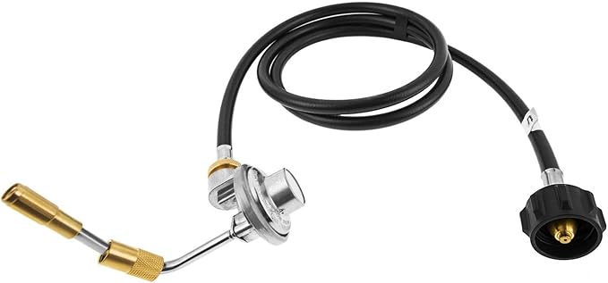Griddle Regulator with 5FT Propane Adapter Hose for Blackstone 17/22 Inch Tabletop Griddles Gas Regulator Fit for CharBroil 19952085 Adjustable Propane Regulator for Pit Boss 22" Grill Griddles