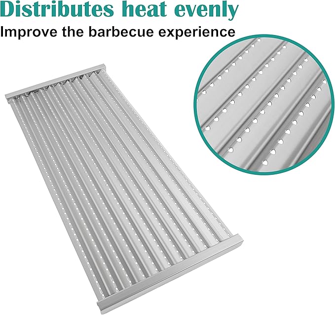 17Inch Cast Iron Grill Grates and Stainless Steel Emitter Plates for Charbroil Commercial Infrared 3 Burner 463242516 463242515 466242515 466242615 463243016 463367516 463367016 466242516 463342620