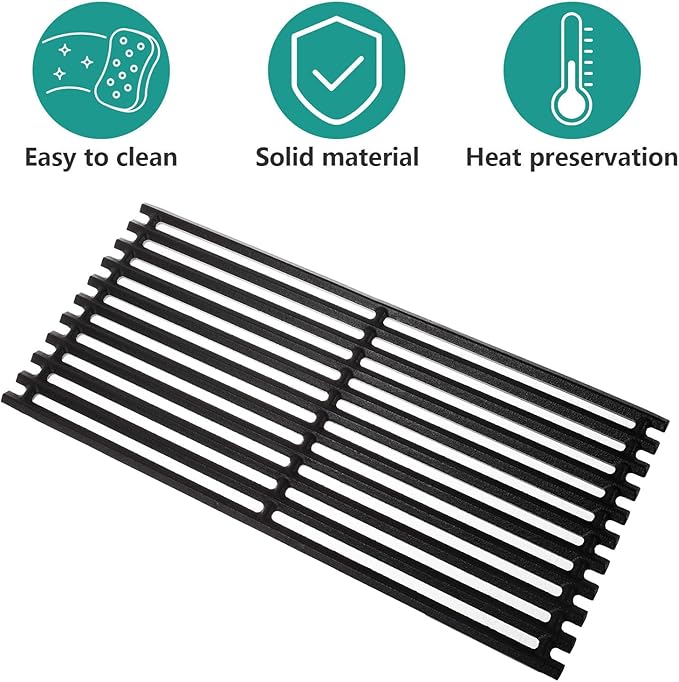 17Inch Cast Iron Grill Grates and Stainless Steel Emitter Plates for Charbroil Commercial Infrared 3 Burner 463242516 463242515 466242515 466242615 463243016 463367516 463367016 466242516 463342620