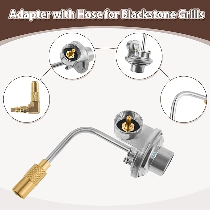Griddle Regulator with 6FT Propane Adapter Hose for Blackstone 17/22 Inch Tabletop Griddles Gas Regulator Fit for CharBroil 19952085 Propane Regulator for Pit Boss 22" Grill Griddle Parts