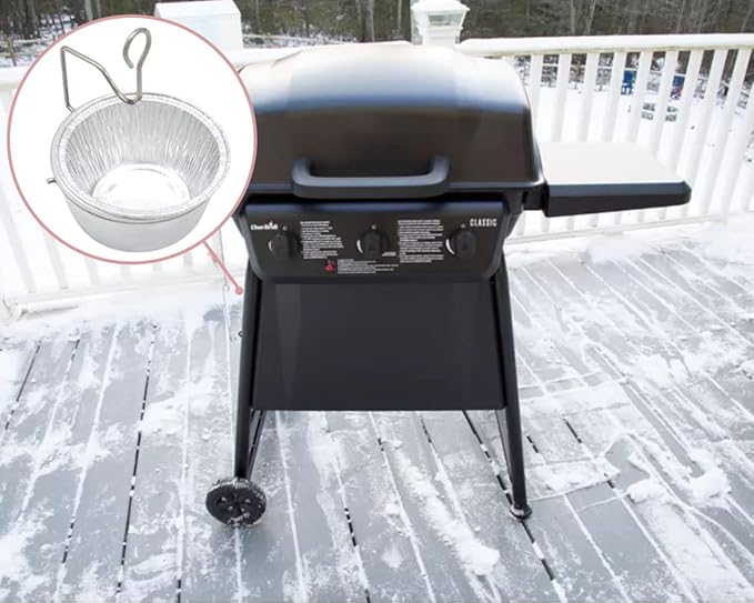 Grease Cup with Clip for Char-Broil/Kenmore Replacement Parts, Masterbuilt 30" & 40" Propane Smokers and Other Similar Grills, Grease Bucket Tray and 10-Pack Disposable Foil Liners