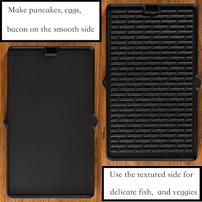 7404 Replacement Reversible Cast Iron Grill Griddle for Weber Summit E-420 E-450 E-470 S-470 E-670 S-670 Summit Gold A/B/D A6/B6/C4/D4/D6 1 Pack
