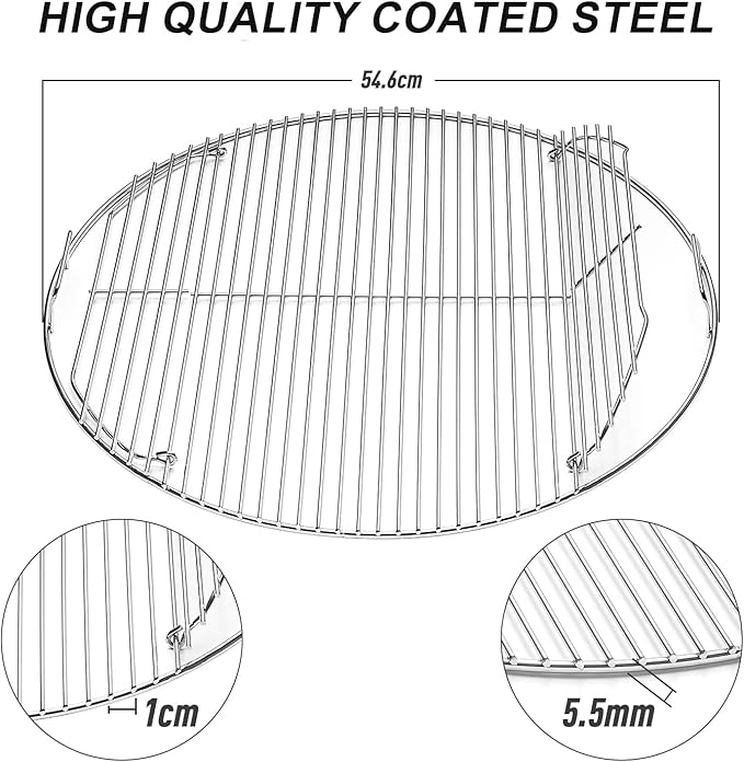 7436 22.5"Cooking Grate Hinged for Weber Charcoal Grill Grate Round Hinged, Replacement Part for Weber One-Touch, Performer and Bar-B-Kettle Series