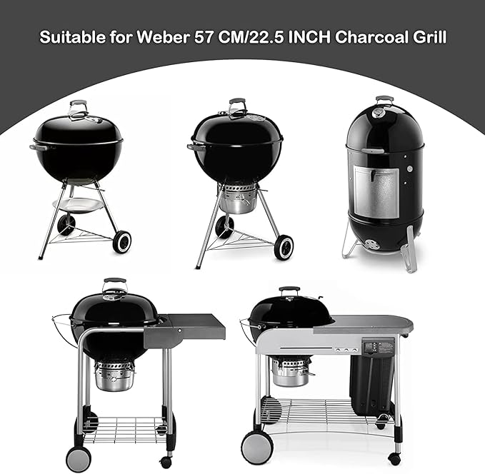 7436 22.5"Cooking Grate Hinged for Weber Charcoal Grill Grate Round Hinged, Replacement Part for Weber One-Touch, Performer and Bar-B-Kettle Series
