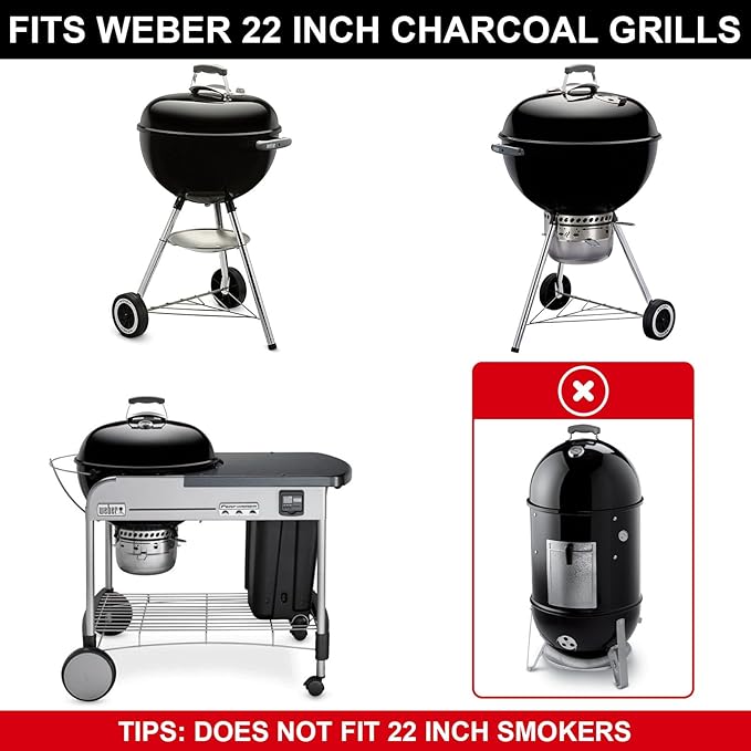7441 Folding Replacement Parts for Weber Charcoal Grate/for Weber 22-1/2-Inch One-Touch Cleaning System Kit 7444, Kettle Parts for 22''Charcoal Grills