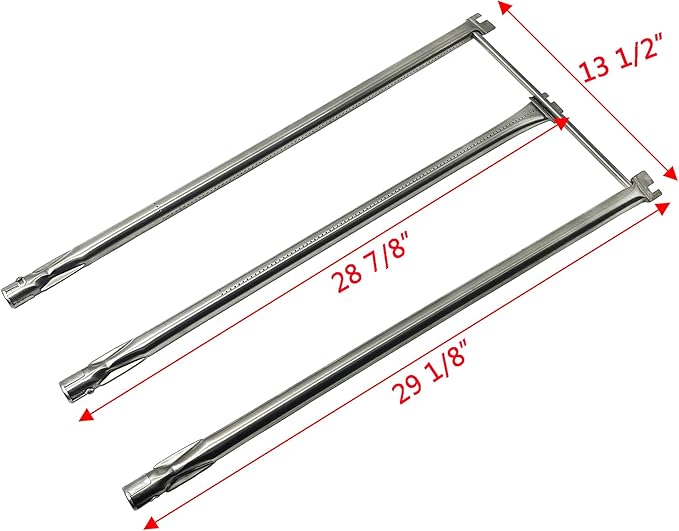 7506 29" Stainless Steel Burner Tubes Set for Weber Genesis I - IV, Genesis Platinum I & II, Platinum B/C, Genesis Gold B/C (2000-2001) Gas Grill (with Side Control Panel)