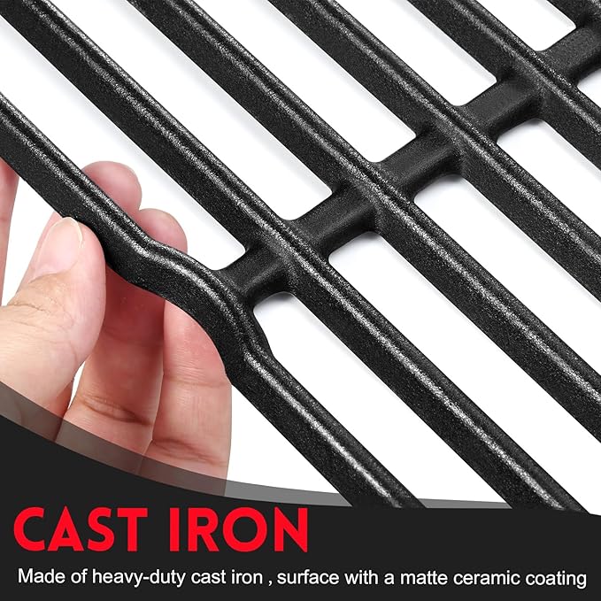 7522 7521 15" Grill Grates Replacement for Weber Genesis Silver A,Spirit E/S 200 E/S210 with Side Control, Spirit 500, Cast Iron,for Weber 65904 65905